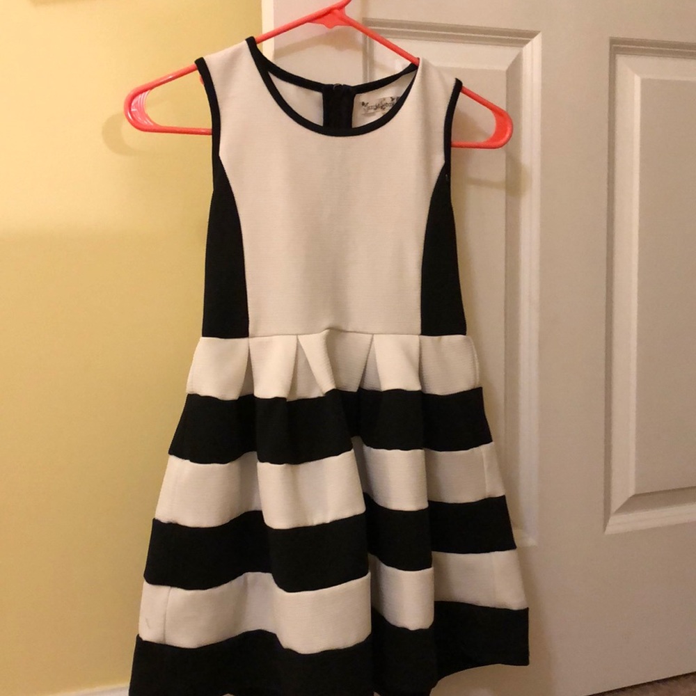 black & white striped dress
